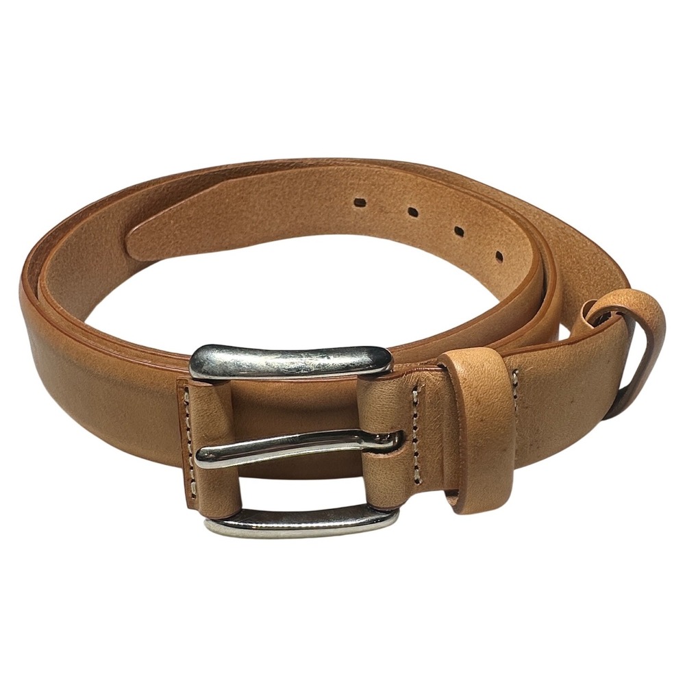 Orvis Genuine Leather Belt Made in Italy Silver Buckle‎ Size 44 110